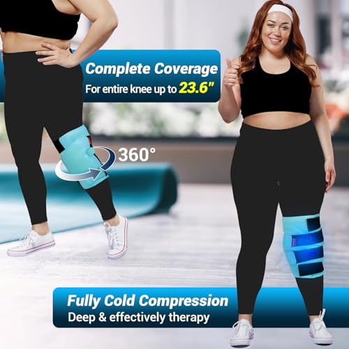 Comfytemp Large Knee Ice Pack Wrap Reusable Gel Full Coverage Knee Cold Pad - color: Blue51, size: Extra Large
