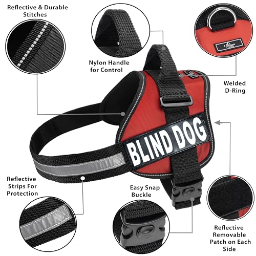 Doggie Stylz Harness for Blind Dogs - color: Red, size: Girth 24-31"
