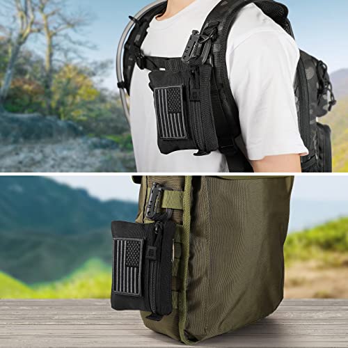 FRTKK 2 Pack Tactical Compact EDC Pouches Military Molle Utility Pouch Accessories Organizer Pouch Coin Purse Keychain Pocket Credit Card Holder Waist Pack - color: Black 3