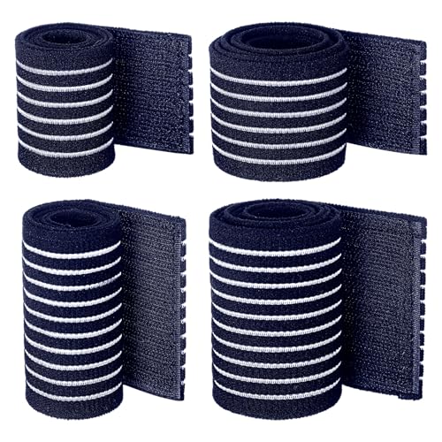 Geiserailie Ice Pack Strap Stretchable, 4 Size Elastic Reusable Ice Belt Extender, Adjustable Hook and Loop Extension Straps Add Length to Most Hot Cold Therapy (4 Pcs,Blue) - color: Blue