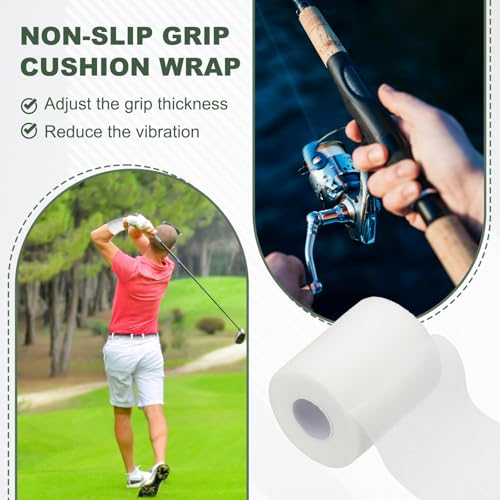 Pre Wrap Tape, Non-Slip Grip Cushion Wrap Prewrap Athletic Tape Fitting for (Tennis- Badminton - Pickleball - Sports) - color: White