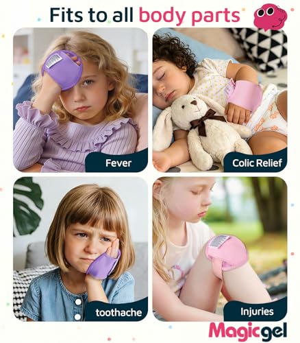 Magic Gel Kids Ice Packs for Boo Boos with Extra Adjustable Strap, 4 Pack Cute Mini Gel Ice Pack for Kids, Small Handheld Ice Packs, Hot Cold Therapy for Head Knee Elbow Bump Bruise- Mermaid & Unicorn - style: Mermaid & Unicorn