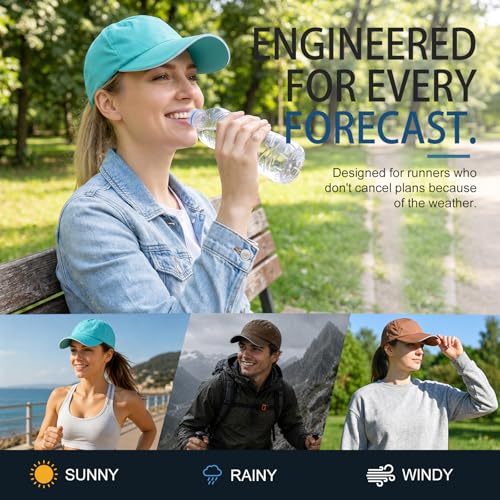 Waterproof Baseball Cap Running Hat Mens Womens Rain Hat Quick Dry Golf Hat with Sweatband Outdoor Breathable Sports Cap - color: Light Aqua