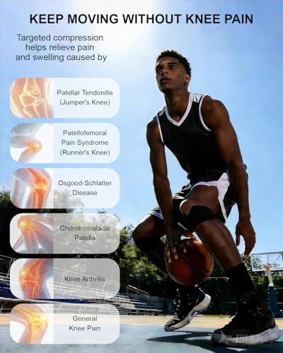 Silicone Knee Brace for Women & Men 2 Pack — Relieve Knee Pain & Provide Protection During Exercise, Patellar Tendon Support Strap, Patella Band for Offers Relief from Meniscus Tear and Knee Pain