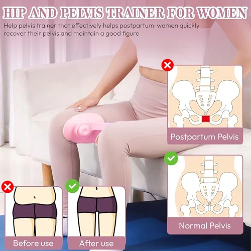 Thigh Hip Trainer Kegel Exerciser, Pelvic Floor Exercise Devices, Inner Thigh Exerciser for Women Men, Thigh Exercise Equipment - color: Pink
