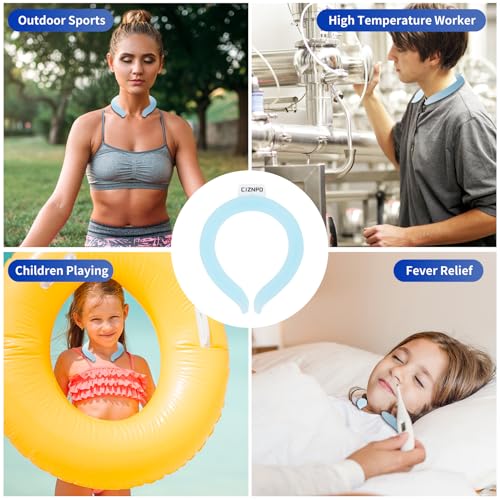 2PCS PCM Neck Cooling Tube with Insulated Bag, Reusable Ice Ring Neck Cooler Wrap, Wearable Cooling Neck Ring for Hot Weather Outdoor Work, TPU Freezable Collar (Rose+Blue) - color: Rose+blue