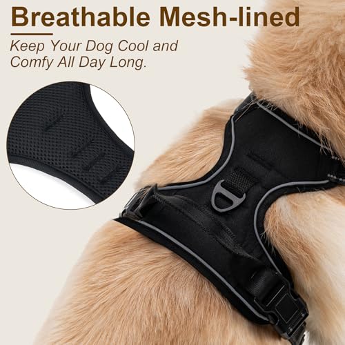 Dog Harness, No Pull Pet Vest for Large Dog, Easy On & Off, Black, X-Large - color: Black, size: X-Large