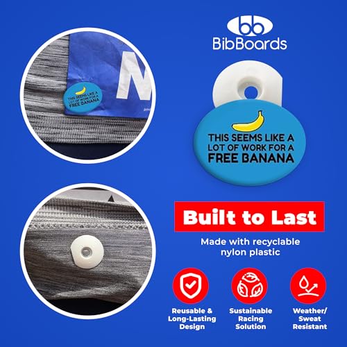 BibBoards bibSNAPS Race Bib Clips, Free Banana, 4 Pack - color: This Seems Like a Lot of Work For a Free Banana