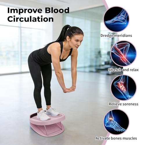 Adjustable Calf Stretcher Slant Board, 15-Level Incline for Ankle Rehab - color: Pink