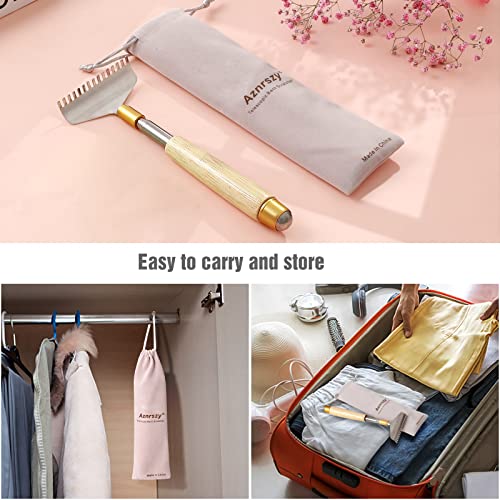 Back Scratcher with 2Pcs Detachable Claws & Massage Roller - color: Natural Wood-2pcs