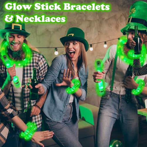 12-24 PCS Green Glow Sticks Halloween Party Favors Toys for Kids Adults - style: Green