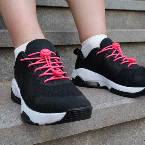 RJ-Sport Tieless Elastic Shoe Laces for Adults and Kids - color: Number 011 - Pink
