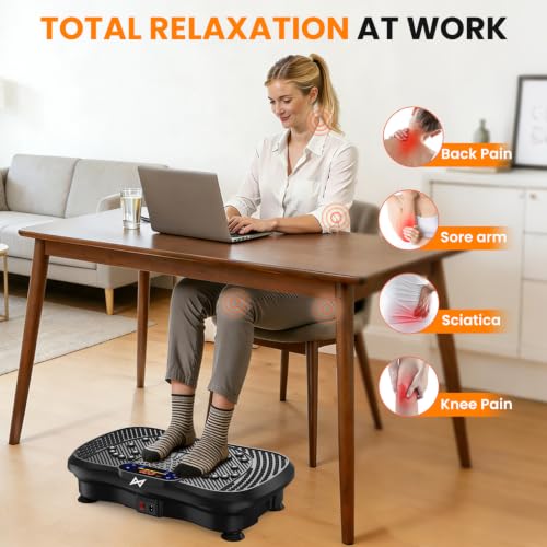 AXV Vibration Plate Exercise Machine Fitness Platform Body Vibrating Board - color: SLIM.BLACK