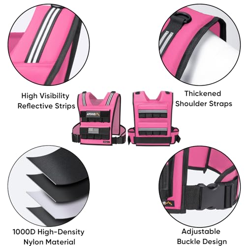 APEXUP Weighted Vest Men, Adjustable Weight Vest for Running - color: Pink, size: With Weights-40lbs