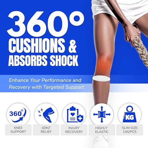 COOLSET Patella Band Knee Strap - 2 Pack Patellar Tendon Support Strap for Knee Pain Relief - Non-Slip Knee Brace for Jumper’s Knee, Tendonitis, Basketball, Running - Men, Women, Youth w/ Travel Bag (Blue) - color: Blue