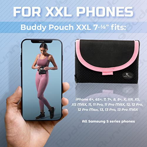 Running Buddy Magnetic Pouch Beltless Running Bag No Bounce - color: Black / Pink, size: XXL (7 in x 4 in)