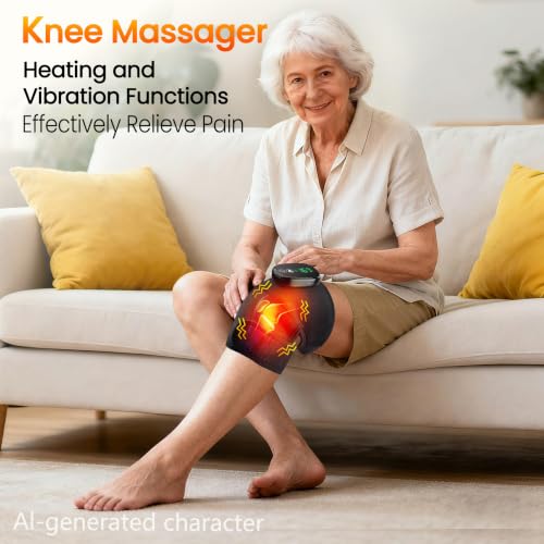 Heated Knee Massager Vibration Cordless Knee Brace Knee Heating Pad