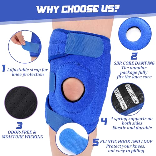 Foilswirl 1 Pcs Kids Knee Brace with Side Stabilizers,Blue - color: Blue