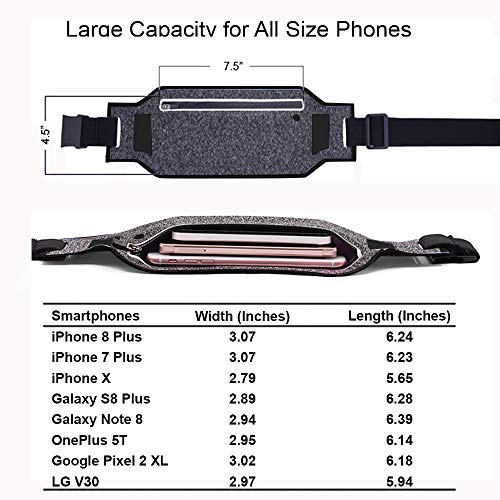 ANJ Outdoors Super Slim Water Resistant Money Belt, Running Belt for Women and Men, Expandable Phone Belt to Hold Cell Phones, Cards, and Money. Ideal Waist Bag Waist Pack for Travel, Sports and Yoga…