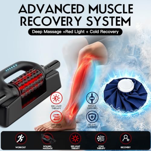 Electric Massager Roller for Back Shoulder Abdomen Leg & Foot with Ice Pack