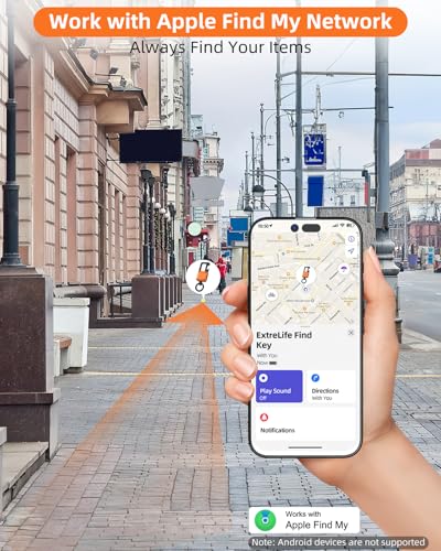 ExtreLife Keychain, Works with Apple Find My, Bottle Opener, Carabiner Car Key Chains with Gps Tracker - color: Sunset Orange