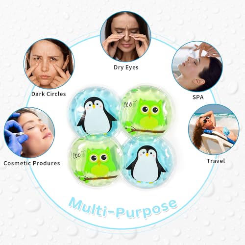 Hot and Cold Eye Pads, Reusable Eye Patches - color: Penguins+owls