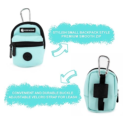 Dog Treat Pouch Dog Poop Bag Holder for Leashes, Pets Snack Container With Inner Small Bag, Puppy Supplies Perfect for Training and Walking - Hands Free Dog Waste Bag Dispenser -Dog Travel Accessories - color: Mint