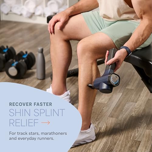 LifePro Sonic Massage Gun Percussion Muscle Massager, 8 Heads & 5 Speeds - color: Blue, size: Standard
