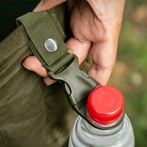 pson 4Pcs 1.37 Inch Portable Water Bottle Clip Holder, Hanging Bottle Buckle Keychain Ring for Outdoor Camping Hiking Travel(Army green) - color: Army green