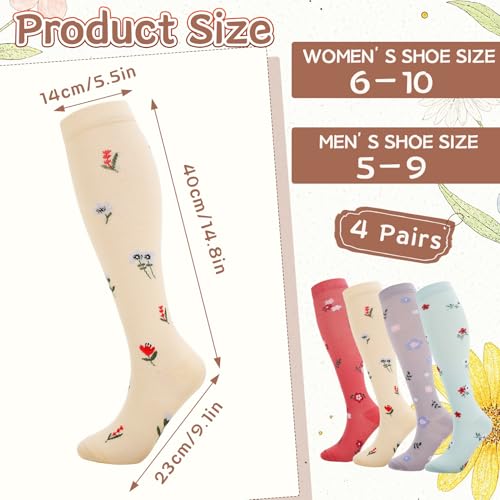 Fall Compression Socks for Women Autumn 20-30MmHg Knee High Socks