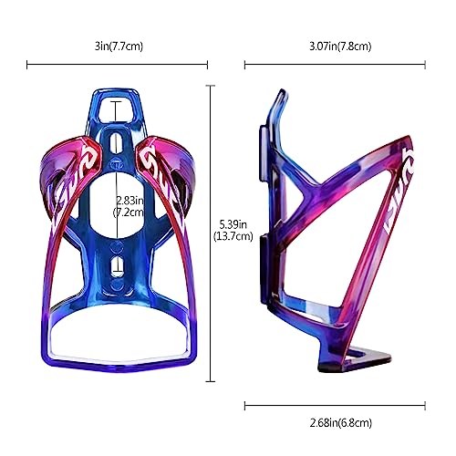 Suruid Bike Water Bottle Cage, Universal Bike Water Drink Holder Durable Ultralight Plastic Water Bottle Holder for Bicycle, Cycling Bottle Cages for MTB, Road Bike, Mountain Bike,2 Pack - Blue Purple - color: Blue Purple