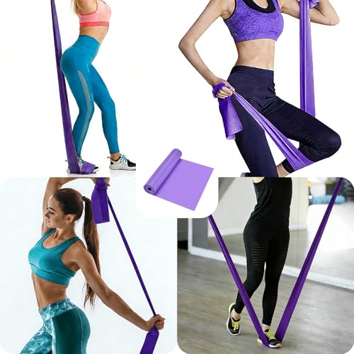 Resistance Bands Long Non-Latex Elastic Stretch Bands - color: Purple-10/15lb, size: 5ft/6.5ft