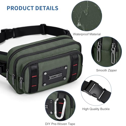 WITZMAN Fanny Pack for Men Waist Bag Casual Belt Bag