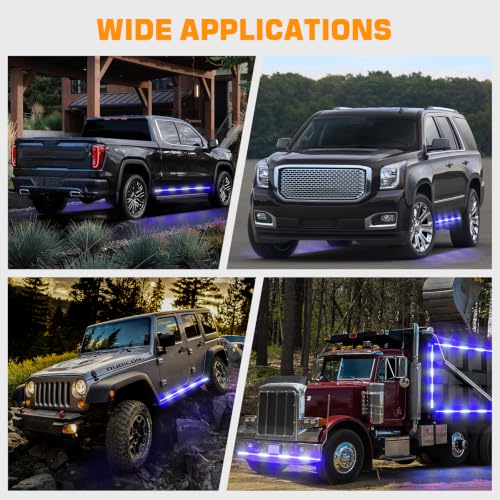 XRIDONSEN 2 Pack 70-Inch Running Board Lights 864 LED Strobe Light Strip - color: Blue/White