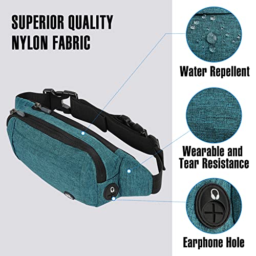 WATERFLY Small Fanny Pack Crossbody Lightweight Waist Bag for Woman Man - color: Green