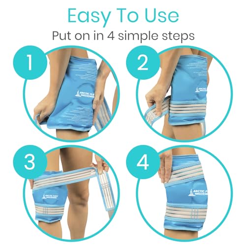Arctic Flex Vive Knee Ice Pack Wrap with Straps for Cold Compression