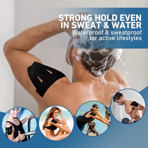KTQUICK Precut Kinesiology Tape for Shoulders, 12 PCS, 20% Stronger, Black - color: Black, size: 12PCS