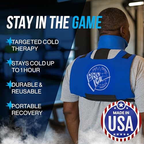 Pro Ice Scapula/Cervical Cold Ice Wrap with Inserts - Adjustable Ice Wrap for Targeted Relief & Soothing Comfort Support for Muscle and Joint Pain - Includes 1 Ice Wrap & Ice Inserts
