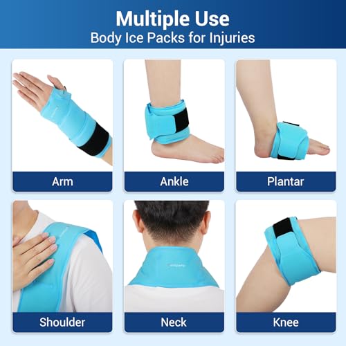 Comfytemp 24.5" Extra Long Wrist Ice Pack Wrap for Carpal Tunnel Relief, 2Packs - color: Bright Blue, size: 24.5"x4"