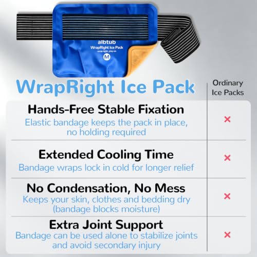 Hands-Free Ice Pack for Injuries Reusable, 8" x 12" Flexible Cold Therapy - size: Hands-free M*1