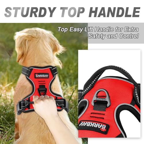 BARKBAY Dog Harness No Pull for Small Sized Dog Front Back Clips,Dog Vest - color: Red, size: X-Small(Chest:15.5-19.5”)