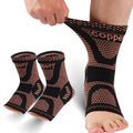 LISEPWU Copper Ankle Brace for Men & Women, Ankle Compression Sleeve 1 Pair - color: Yellow- black, size: XX-Large