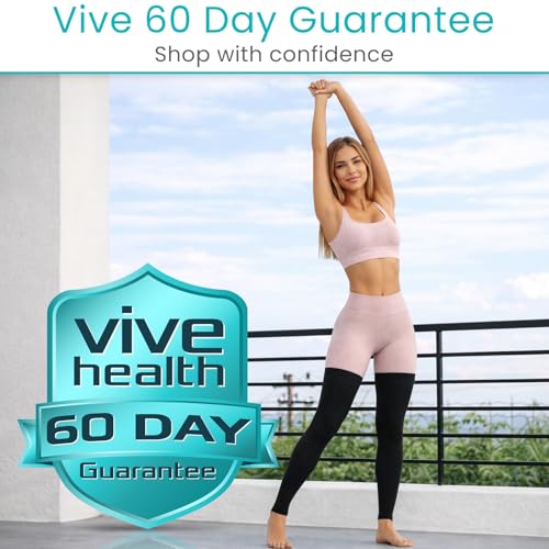 Vive Full Leg Compression Sleeves for Men & Women (Pair) - Knee, Calf - size: X-Large