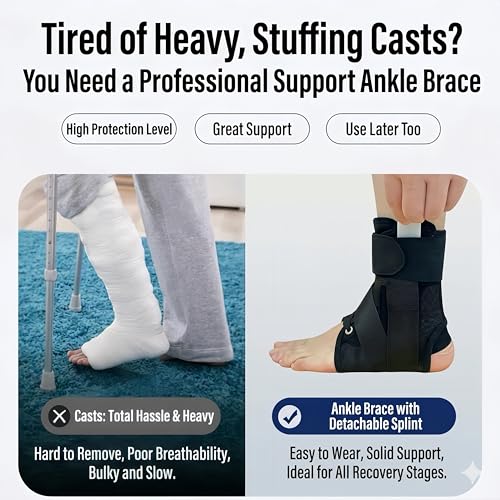 Ankle Brace for Women & Men with Side Stabilizers - No Lace, Quickly tighten and cross wrap, Air and Cool fabric, suitable for both left and right feet, Adjustable Compression Ankle Support for Sprained Ankle, Sprain Prevention, Recovery, For Running, Vol