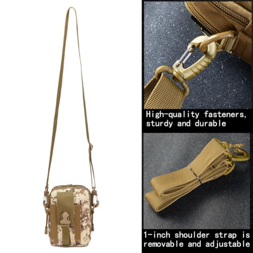 Belt Pouch, Tactical Molle Phone Pouch EDC Utility Pouches Waist Bag Packs, Small Cell Phone Holster Gear Tool Gadget Pocket for Men Running - color: Strap Black