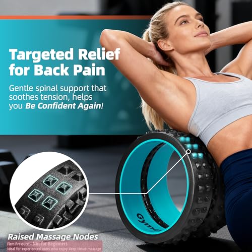 GymCope 10in Back Roller, Foam Roller for Exercise, Spine-Safe Groove