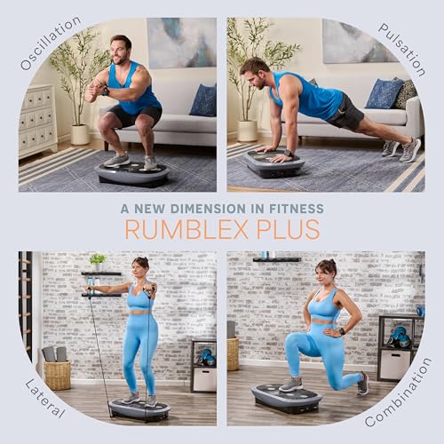 Lifepro Rumblex 4D Vibration Plate Exercise Machine with 7 Training Modes - color: Gray, size: Plus