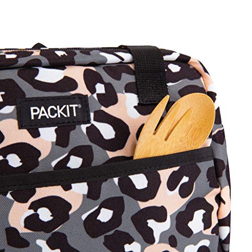 PackIt Freezable Hampton Lunch Bag, Wild Leopard Gray - color: Wild Leopard Gray