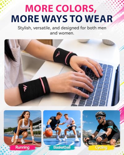 NEWZILL Wrist Wallet Wristband with Zipper for Men & Women, Cotton - color: Black, size: Small