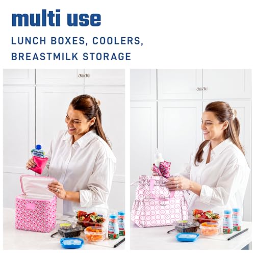 Fit & Fresh Cool Coolers Soft Ice Packs for Lunch Bags & Coolers, 2pk - color: Sweet Pink Print (2 Pack)
